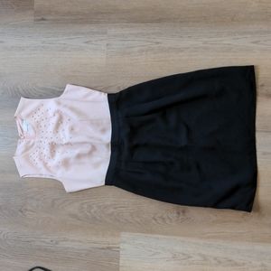Ann Taylor LOFT Blush and Black cocktail dress